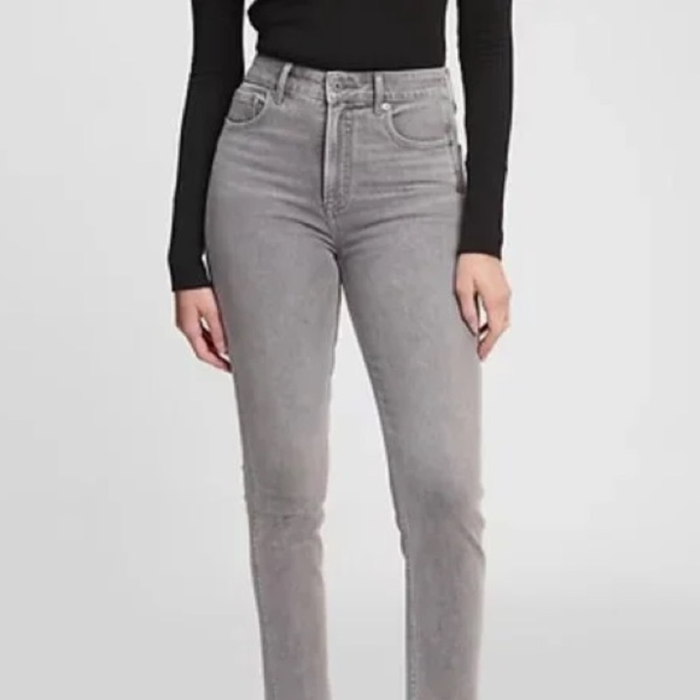 NWT GAP Easy Leggings Grey High Stretch Mid Rise Super Skinny Leg Size 27